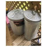 2 GALVANIZED TRASH CANS