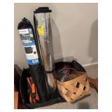 TOOL BAG AND ASSORTED TOOLS AND WINDOW SCREEN