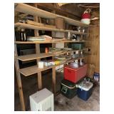 COOLERS, BOOKS AND ASSORTED ITEMS