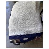 LAUNDRY BASKET WITH AFGHANS AND THROWS