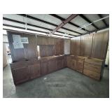 [14pc] Rustic Walnut Shaker Kitchen Cabinet Set