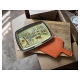 Cutting Boards and Currier and Ives Tray