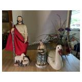 Figurines and Brass Vase