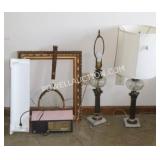 LAMPS, RADIO, FRAME & TENNIS RACKET