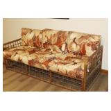 VINTAGE RATTAN SOFA,ORIGINAL CUSHIONS