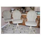 OAK & METAL SWIVEL COUNTER STOOLS