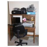 PRINTERS, MONITOR, DESK, CHAIR ETC