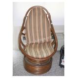 MCM RATTAN SWIVEL ROCKING  LOUNGE CHAIR