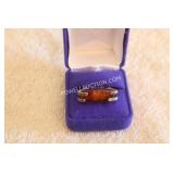 925 MARKED  SILVER RING IN BLUE VELVET CASE