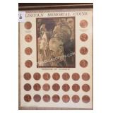 LINCOLN MEMORIAL FRAMED PENNY COLLECTION