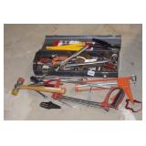 SMALL CRAFTSMAN TOOLBOX & VARIOUS TOOLS