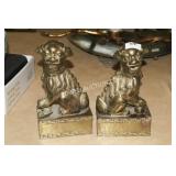 PAIR BRASS FOO DOGS