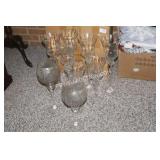 VARIETY OF GLASS CANDLEHOLDERS