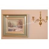 4 PCS WALL ART AND BRASS CANDLE SCONCE