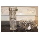 LEAD CRYSTAL VASE AND BOWL