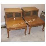 PAIR FRENCH PROVINCIAL BEDSIDE TABLES