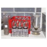MISC GLASSWARE AND CANDLEHOLDERS