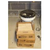 5 BOXES CERAMIC FLOOR TILE AND ADHESIVE