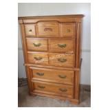 OAK 5-DRAWER HIGHBOY DRESSER