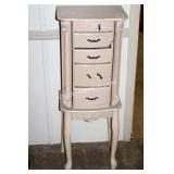 JEWELRY ARMOIRE AND JEWELRY