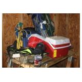 FOLDING CHAIRS, COOLERS, MILITARY BACKPACK