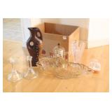 CANDLE HOLDERS, VASE, CLOCK ETC