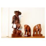 3 WOOD CARVINGS