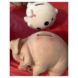 2 LARGE PIGGY BANKS