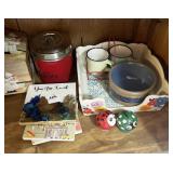 KITCHENWARE ITEMS: CANISTERS, CUTTING BOARD, ETC.