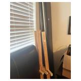 QUEEN SIZE BED FRAME W/LEATHER PADDED HEADBOARD