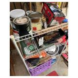 METAL SHELF W/CONTENTS