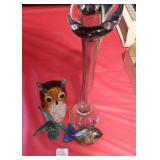 JACK IN THE PULPIT VASE, MURANO GLASS BIRD, ETC.