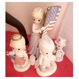 4 PATRIOTIC PRECIOUS MOMENTS FIGURINES