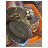 Tote With Assorted Pots And Pans