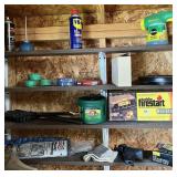 CONTENT OF SHELF - OIL CAN, SODERING GUN, ETC.