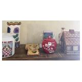 7 COOKIE JARS, TEAPOTS AND STORAGE CONTAINERS