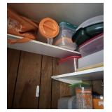 CONTENTS OF PANTRY: TUPPERWARE, ETC.
