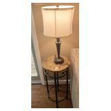 FAUX MARBLE TABLE & LAMP