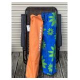 LAWN CHAIR & 2 PORTABLE CHAIRS