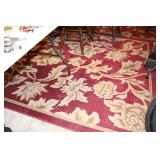 2 RED FLORA PRINT RUGS 2 RED FLORA PRINT RUGS
