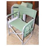 4 CLOTH & METAL FOLDING CHAIRS 4 CLOTH & METAL FOLDING CHAIRS