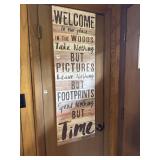 WELCOME/TIME SIGN, SHADOW BOX, CLOCK & WELCOME/TIME SIGN, SHADOW BOX, CLOCK &