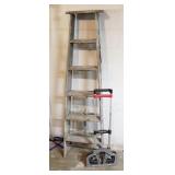 6 FT. WOODEN LADDER & MAGNA CART, LUGGAGE DOLLY 6 FT. WOODEN LADDER & MAGNA CART, LUGGAGE DOLLY
