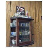 WALL CABINET W/SHOT GLASSES WALL CABINET W/SHOT GLASSES