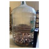 5 GALLON WATER BOTTLE W/PENNIES W/COINS 5 GALLON WATER BOTTLE W/PENNIES W/COINS