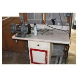 CABINET TABLE W/CRAFTSMAN 6 IN BENCH GRINDER CABINET TABLE W/CRAFTSMAN 6 IN BENCH GRINDER