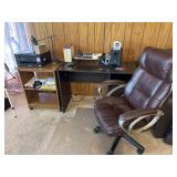 DESK CHAIR W/BROTHER PRINTER & ETC. DESK CHAIR W/BROTHER PRINTER & ETC.