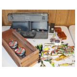 LARGE LOT FISHING ITEMS: LURES, TACKLEBOX, ETC. LARGE LOT FISHING ITEMS: LURES, TACKLEBOX, ETC.