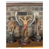 3 INDIAN FIGURINES & RABBIT SKIN 3 INDIAN FIGURINES & RABBIT SKIN