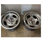 2 - 15X8.5 ALUMI WHEELS - 4-1/2 IN LUG PATTERN 2 - 15X8.5 ALUMI WHEELS - 4-1/2 IN LUG PATTERN